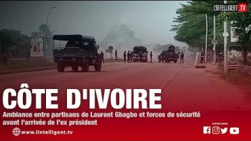Ambiance entre partisans de GBAGBO et forces de sécurité avant larrivée de lex président en CI