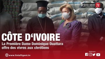 Pâques 2021 La Première Dame Dominique Ouattara offre des vivres aux chrétiens